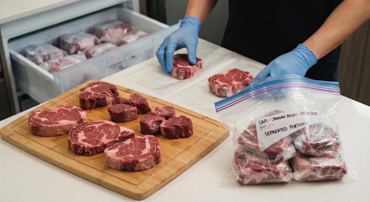 9 Cara Menyimpan Daging di Freezer agar Tidak Menempel, Mudah Diambil Sebagian
