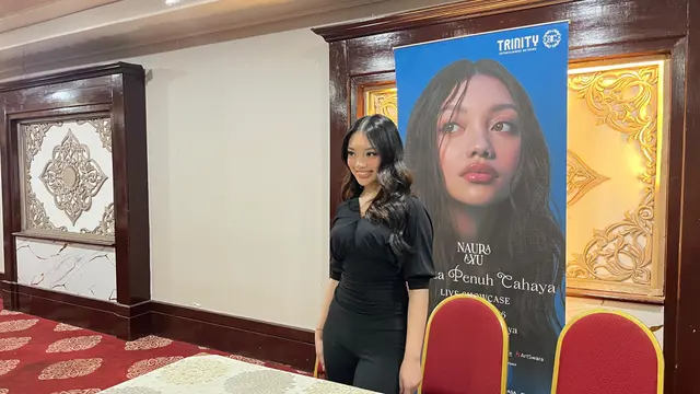 Naura Ayu dalam syukuran Showcase "Cerita Penuh Cahaya" yang diselenggarakan di kawasan Jakarta Selatan, pada (12/8/2026). (Liputan6.com/Afradhiya N.R)