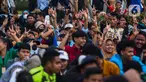 Massa pendukung Prabowo-Gibran saat melakukan aksi unjuk rasa di kawasan Patung Kuda, Jakarta Pusat, Jumat (19/4/2024). (Liputan6.com/Angga Yuniar)