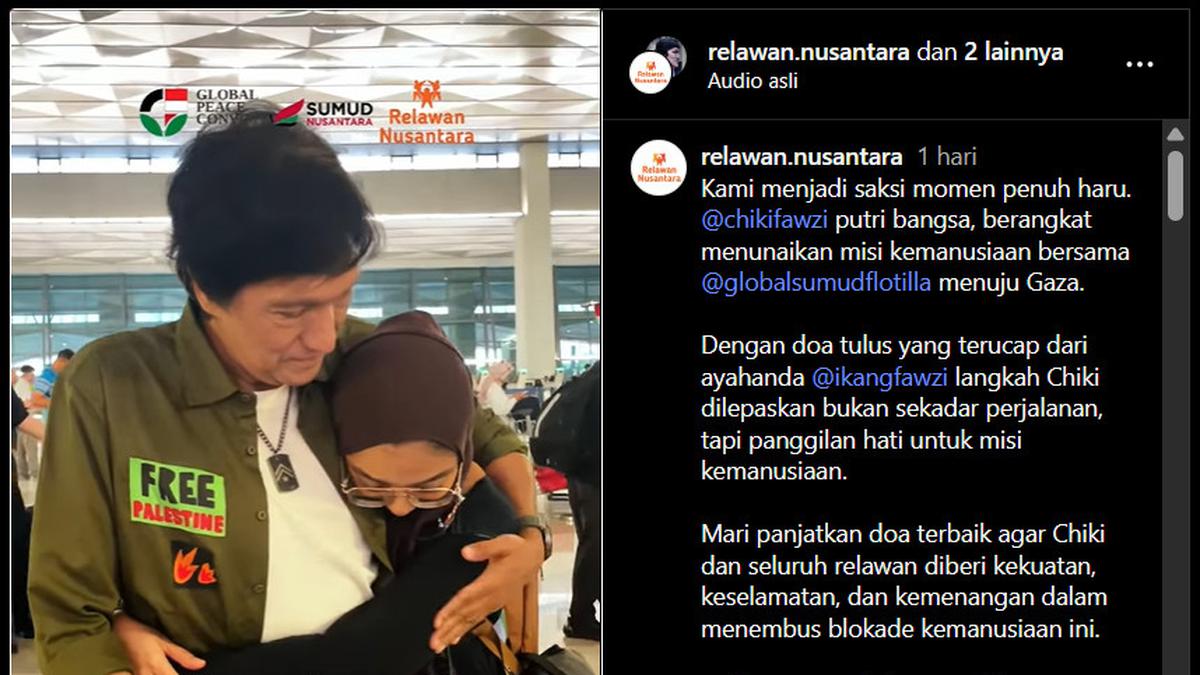 Chiki Fawzi Jadi Relawan Global Sumud Flotilla ke Gaza, Ikang Fawzi Sampaikan Pesan Menggetarkan
