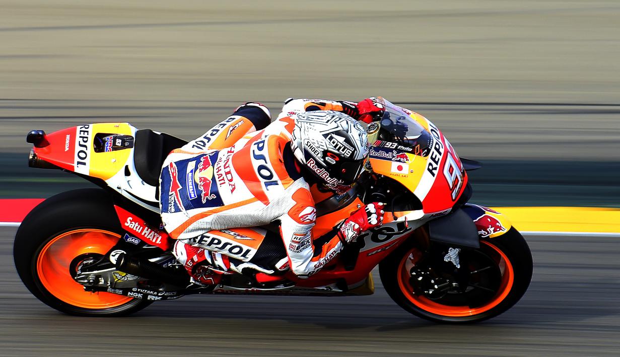 Setelah musim 2015 gagal total, Marc Marquez kembali meraih gelar juara dunia MotoGP musim 2016 bersama tim Repsol Honda. (AFP/Jose Jordan)