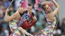 Penyanyi Robbie Williams tampil pada pembukaan Piala Dunia 2018 Rusia di Luzhniki stadium, Moskow, Rusia, (14/6/2018). Rusia dan Arab Saudi tampil pada laga pembuka. (AP/Hassan Ammar)