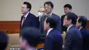 Kehadiran Yoon Suk Yeol dalam sidang di Mahkamah Konstitusi Korea Selatan hari ini Selasa (21/01025) ini menjadi pertama kali. (Kim Hong-Ji/POOL/AFP)