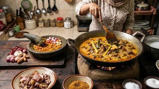 Gulai tunjang padang (Foto: Gemini AI)