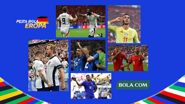 Kolase - Gol-gol Jerman, Spanyol, Inggris, Italia, Portugal, Prancis di Euro 2024