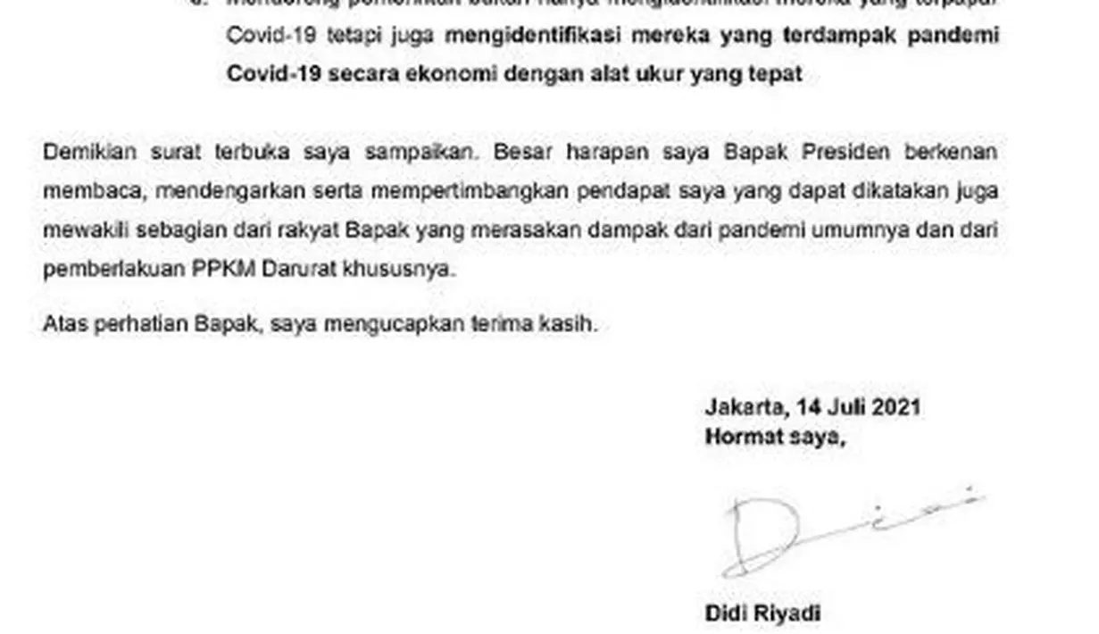 Drummer band Element ini mengutarakan pendapat terkait wacana perpanjangan PPKM Darurat. Beberapa data pun dikantonginya sebagai dasar dirinya melayangkan pendapatnya. (Instagram/didiriyadi_official)