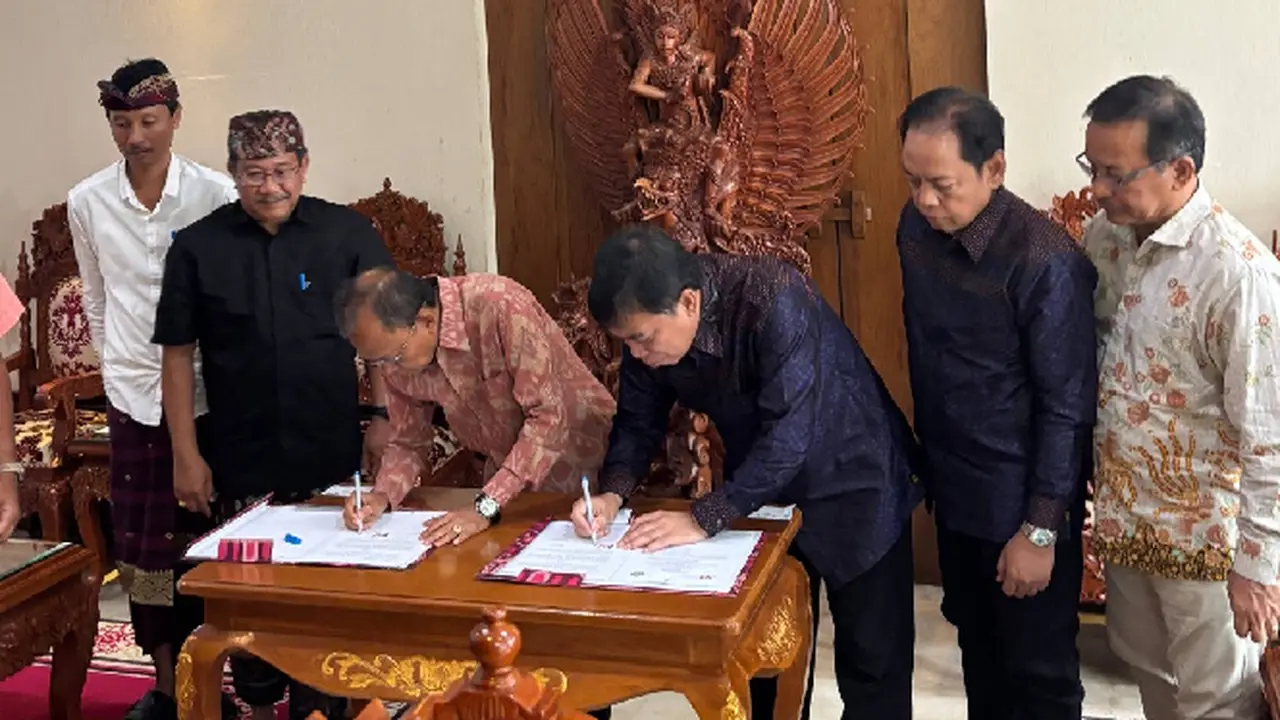 Pemprov Bali dan PANDI menandatangani Kesepakatan Bersama tentang pendaftaran dan pengelolaan nama domain tingkat tinggi geografis .Bali. Credit: PANDI