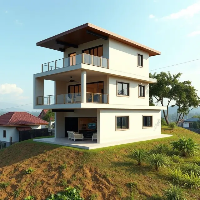 Desain Rumah Tumbuh 2 Lantai Sederhana