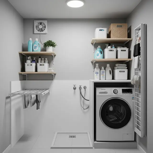 Ide Ruang Cuci Kecil 1×2 Meter (Image by Gemini AI)