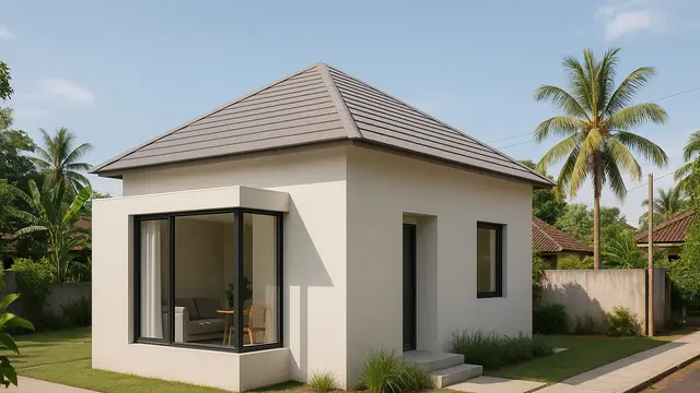 Gambar Rumah Sederhana 6x8 Meter dengan Atap Limas/Ilustrasi AI