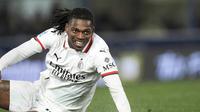 Rafael Leao merayakan gol dalam laga Bologna vs AC Milan di Serie A 2024/2025, Jumat (28/2/2025) dini hari WIB. (c) Massimo Paolone/LaPresse via AP