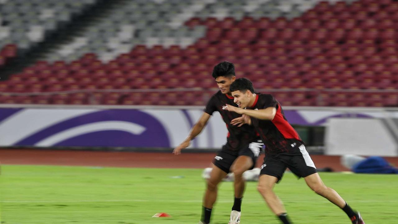 Latihan terakhir Timnas Indonesia sebelum lawan Bahrain