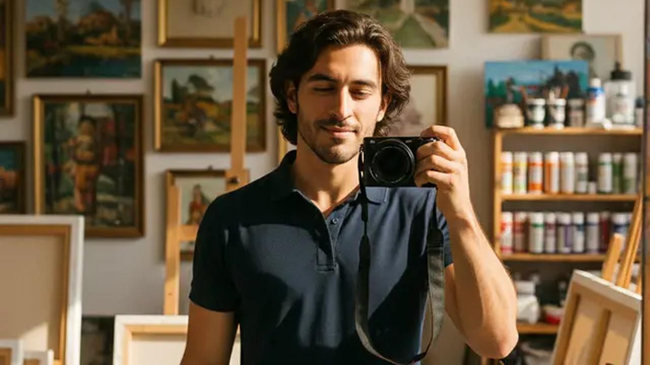 Prompt Gemini AI Foto di Kaca dengan Kamera (created by AI)