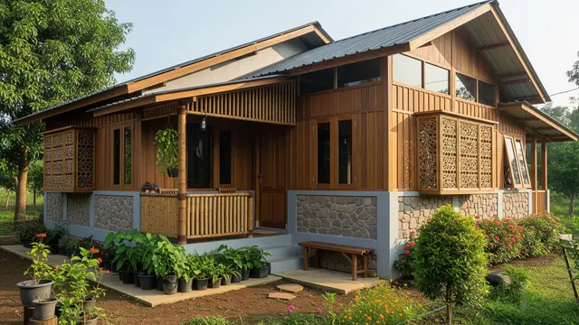 10 Desain Rumah Kampung Gaya Farmhouse Modern yang Adem, Nyaman di Iklim Tropis