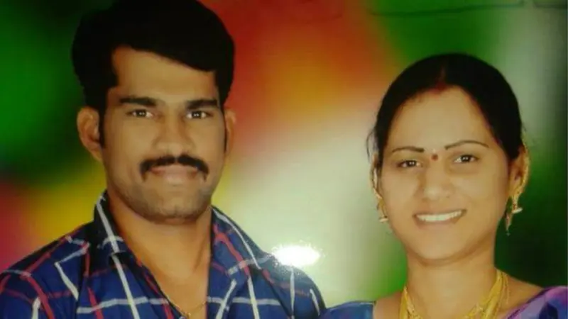 Swathi Reddy (kanan) dan suami yang dibunuhnya Sudhakar Reddy