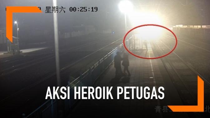 VIDEO: Aksi Heroik Petugas Kereta Gagalkan Wanita Bunuh Diri