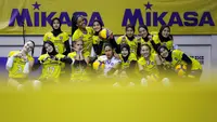 PP PBVSI akhirnya sudah menyiapkan nama-nama atlet untuk beraksi di SEA Games 2022. Sebagai jawara Proliga 2022, Bandung Bjb Tandamata menjadi penyumbang pemain terbanyak di tim Voli Putri Indonesia. Berikut daftar pemainnya. (Bola.com/Bagaskara Lazuardi)