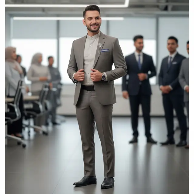 Outfit Cowok Saat Halal Bi Halal di Kantor (Image by Gemini AI)