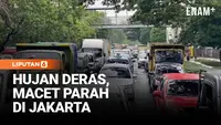 Hujan Deras, Jalan Daan Mogot Jakarta Macet Parah Dua Arah