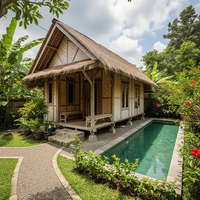 9 Contoh Rumah di Kampung Tapi Punya Kolam Renang Mini, Hunian Asri dan Modern