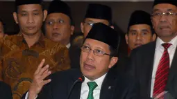 Menteri Agama RI Lukman Hakim Saifuddin memutuskan bahwa tanggal 1 Ramadhan 1435 H jatuh pada hari Minggu tanggal 29 Juni 2014, Jakarta, Jumat (27/06/2014) (Liputan6.com/Faizal Fanani)