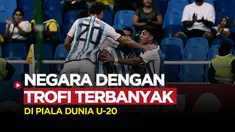 Berita Motion grafis deretan negara dengan koleksi trofi Piala Dunia U-20 terbanyak sepanjang sejarah. Salah satunya Timnas Argentina U-20.