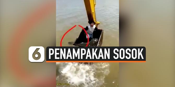 VIDEO: Viral Penampakan Sosok sedang Berenang di Sungai