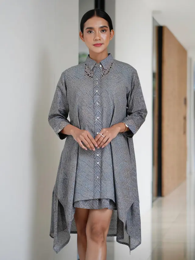 Long Dress Batik Oversized Tunik Asimetris Dailywear