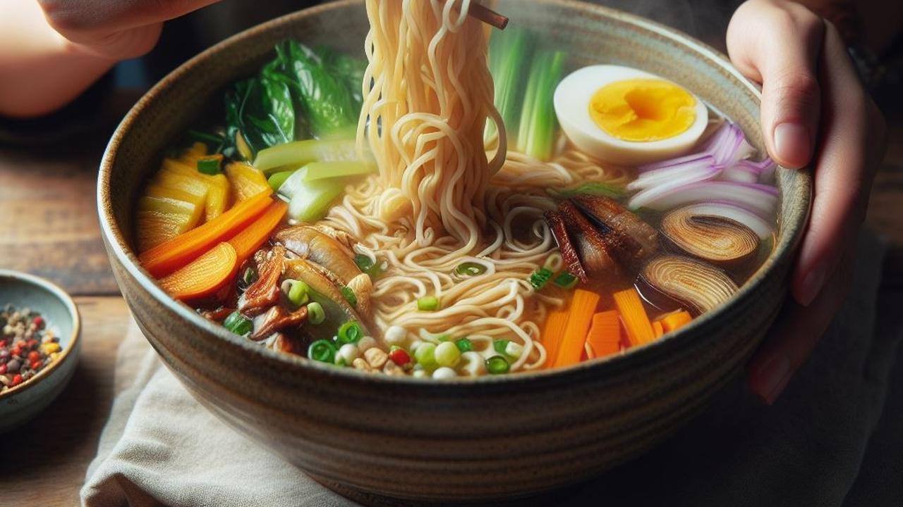 Ilustrasi Makan Mie