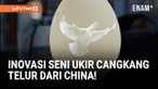 Xu Xibao, seorang pengrajin asal Yantai, Provinsi Shandong, mengembangkan teknik unik mengukir bagian dalam cangkang telur yang rapuh.