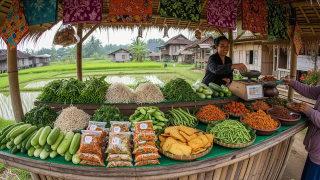 Menjual Pecel Sayur Mentah dan Tempe Goreng