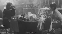 Ada V BTS di poster&nbsp;single pra-rilis lagu terbaru IU, Love Wins. (dok. Instagram @edam.official/https://www.instagram.com/p/C2IAp23SlPw/)