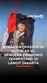 Atraksi Kopassus di HUT RI ke-81, Bendera Prabowo Terbentang di Langit Jakarta