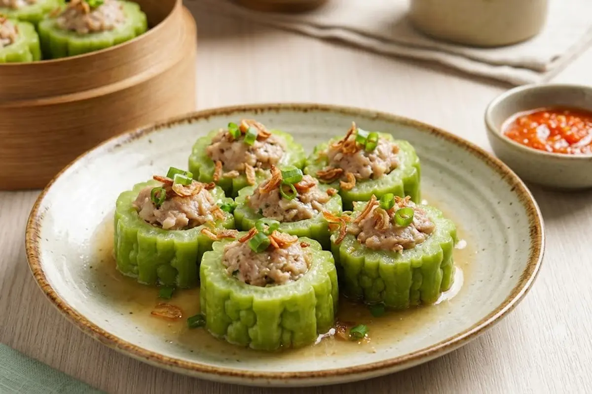 Resep Pare Isi Ayam Cincang Kukus