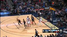Berita video game recap NBA 2017-2018 antara Denver Nuggets melawan Oklahoma City Thunder dengan skor 127-124.
