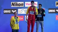 Pernang Australia, Mack Horton enggan berbagi podium dengan perenang Tiongkok, Sun Yang pada kejuaraan renang dunia di Korea Selatan (Ed JONES / AFP)