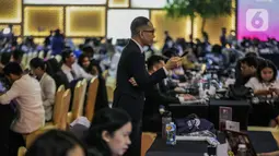 Menteri Komunikasi dan Informatika Republik Indonesia Budi Arie Setiadi menyampaikan, para jurnalis akan dimanjakan dengan sederet fasilitas yang disediakan di Media Center KTT ke-43 ASEAN. (Liputan6.com/Faizal Fanani)