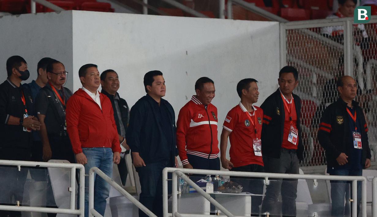 <p>Ketua Umum PSSI, Erick Thohir hadir pada laga International Friendly Match U-20 antara Timnas Indonesia U-20 melawan Selandia Baru di Stadion Utama Gelora Bung Karno (SUGBK), Jakarta, Minggu (19/02/2023). (Bola.com/Ikhwan Yanuar)</p>