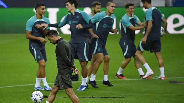 Latihan Barcelona Jelang vs Porto Liga Champions