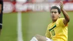 Reaksi dari gelandang Timnas Brasil Paulo Henrique Ganso pada laga perempat final Copa America melawan Paraguay di La Plata, 17 Juli 2011. AFP PHOTO/Maximiliano Failla