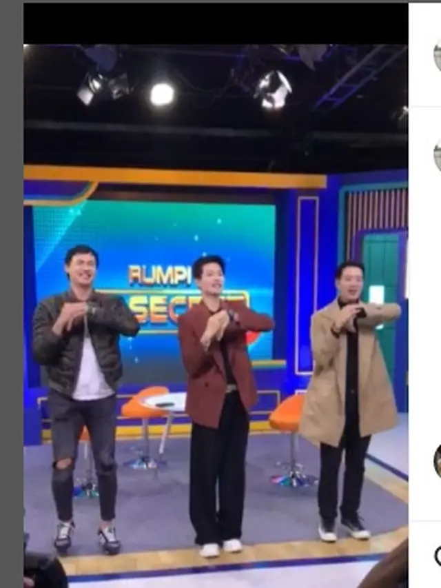 Lee Jeong Hoon dan Irwan Chandra kompak saat reuni boyband Hitz di program TV (foto: Instagram leejeonghoon)