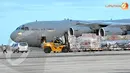 Pengumpulan bantuan ini dilakukan di bandara Cebu, Filipina. Setelah didata, tiap pesawat hercules akan ditugaskan untuk membawa bantuan ke lokasi yang ditunjuk pemerintah Filipina (Liputan6.com/ Fahrizal Lubis).
