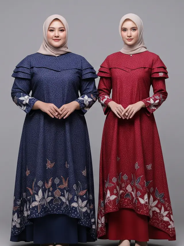 Model Gamis Batik Dress Modern yang Cocok untuk Semua Bentuk Badan Model Shoulder Cut Detail