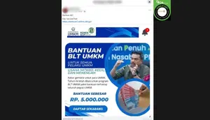 Cek Fakta: Tidak Benar Tautan Pendaftaran BLT UMKM Rp 5 Juta