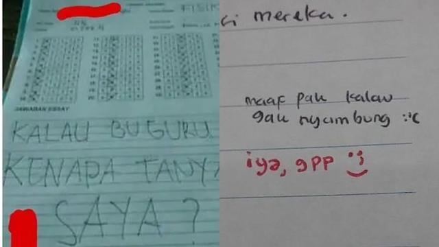 6 Jawaban Murid Pasrah di Soal Ulangan Esai  Ini Bikin Elus 