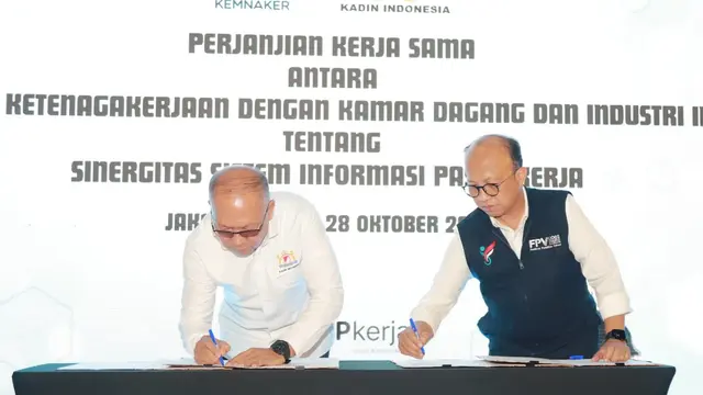 Kemnaker dan Kadin Teken MoU untuk Perkuat Sistem Informasi Pasar Kerja dan Pelatihan Vokasi