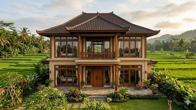 Inspirasi Fasad Rumah Desa Ala Juragan Sawah