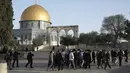 Kelompok Bulan Sabit Merah Palestina melaporkan adanya korban luka dalam serangan Israel, tetapi tidak merinci berapa jumlahnya. (AP Photo/Mahmoud Illean)