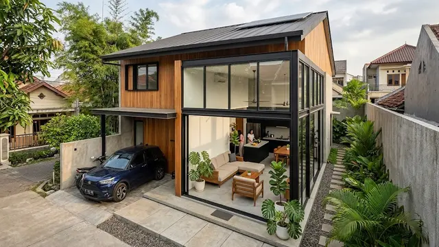 Desain Rumah Inovatif untuk Kavling Kecil dan Memanjang/AI Generated