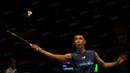 Tunggal putra Malaysia, Lee Chong Wei, yang menjadi lawan Ihsan Maulana Mustofa di semifinal, lolos berkat menang atas tunggal putra China, Wang Zhengming. (Bola.com/Vitalis Yogi Trisna)